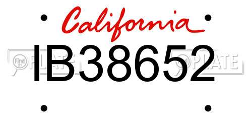IB38652 California License Plate
