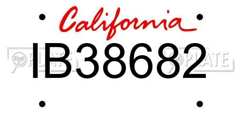 IB38682 California License Plate
