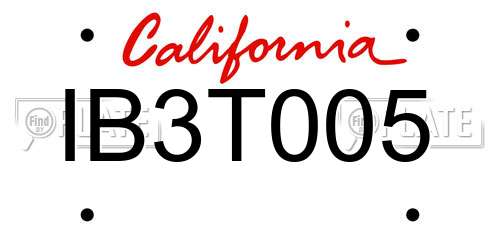IB3T005 California License Plate