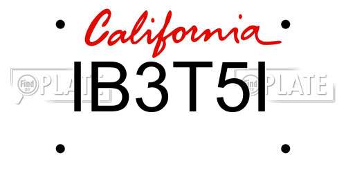 IB3T5I California License Plate