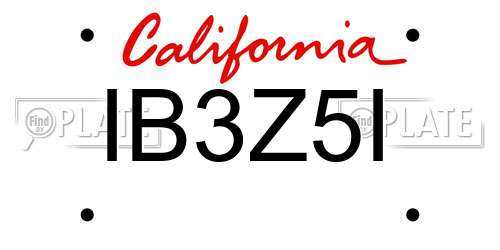 IB3Z5I California License Plate