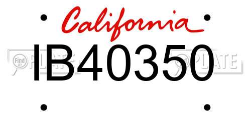 IB40350 California License Plate
