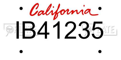 IB41235 California License Plate