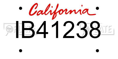 IB41238 California License Plate