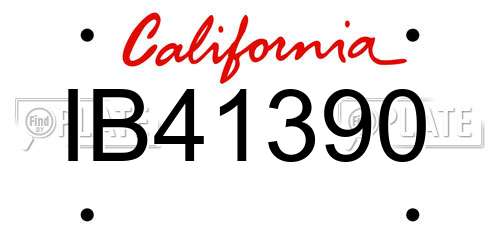 IB41390 California License Plate