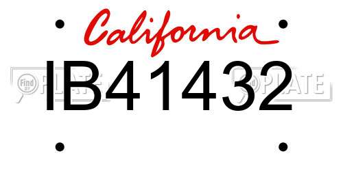 IB41432 California License Plate