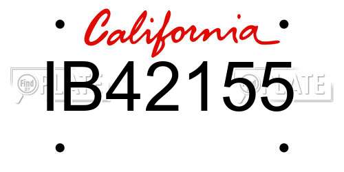 IB42155 California License Plate