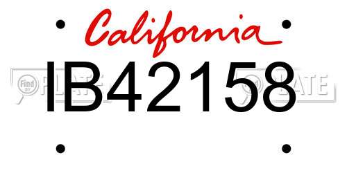 IB42158 California License Plate