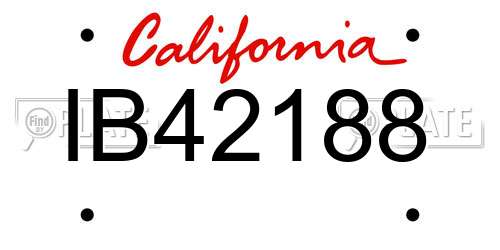 IB42188 California License Plate