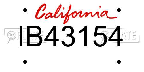 IB43154 California License Plate