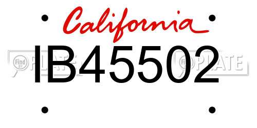 IB45502 California License Plate