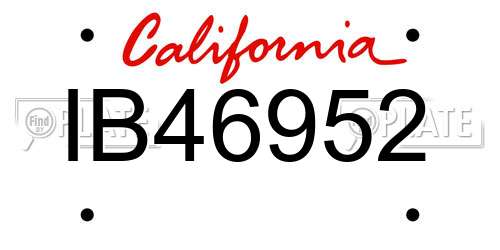 IB46952 California License Plate