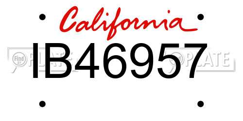 IB46957 California License Plate