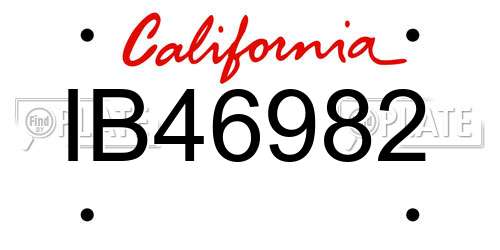 IB46982 California License Plate