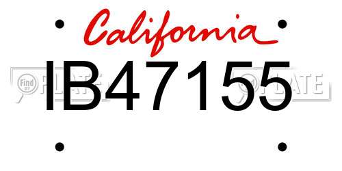 IB47155 California License Plate