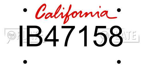 IB47158 California License Plate