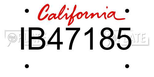 IB47185 California License Plate