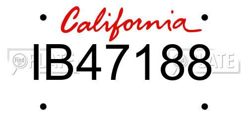 IB47188 California License Plate