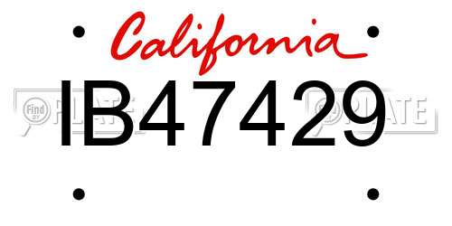 IB47429 California License Plate