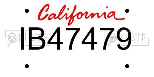 IB47479 California License Plate