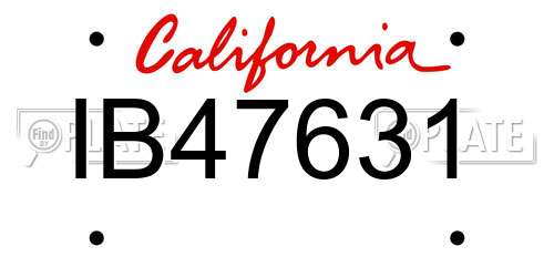 IB47631 California License Plate