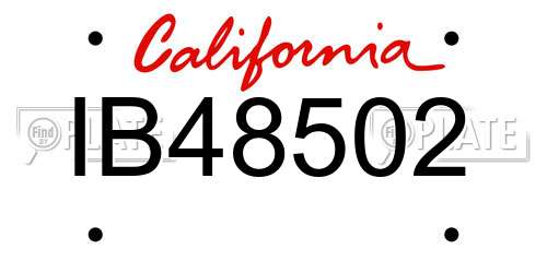 IB48502 California License Plate