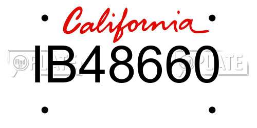 IB48660 California License Plate