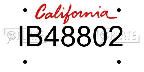 IB48802 California License Plate