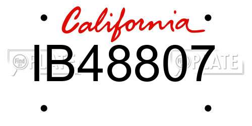 IB48807 California License Plate