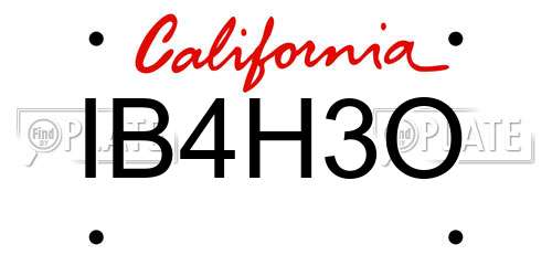 IB4H3O California License Plate