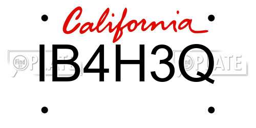 IB4H3Q California License Plate