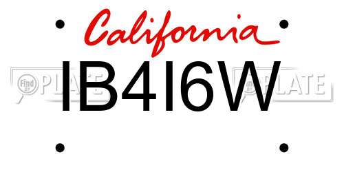 IB4I6W California License Plate