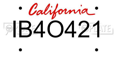 IB4O421 California License Plate