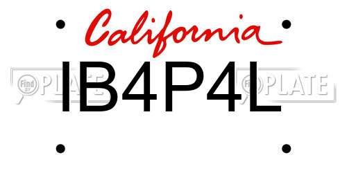 IB4P4L California License Plate