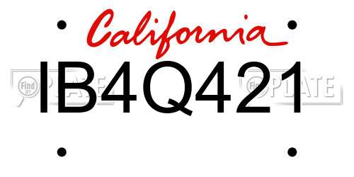 IB4Q421 California License Plate