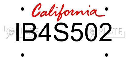 IB4S502 California License Plate