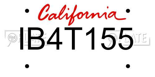 IB4T155 California License Plate
