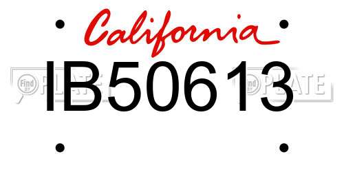 IB50613 California License Plate