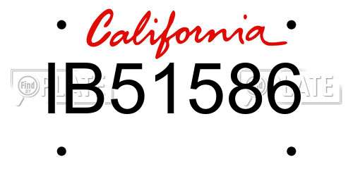 IB51586 California License Plate