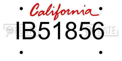 IB51856 California License Plate