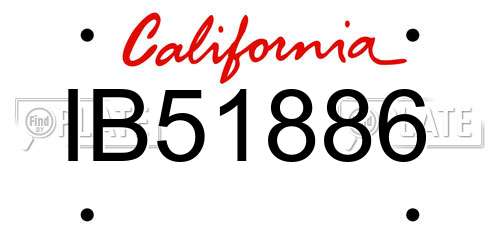 IB51886 California License Plate