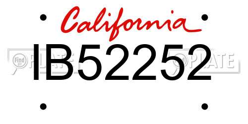 IB52252 California License Plate