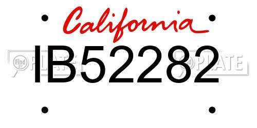 IB52282 California License Plate