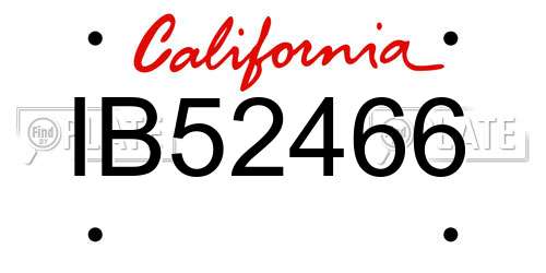 IB52466 California License Plate
