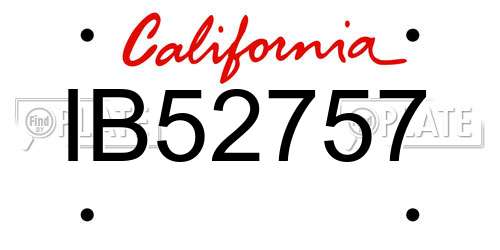 IB52757 California License Plate