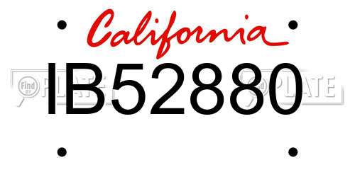 IB52880 California License Plate