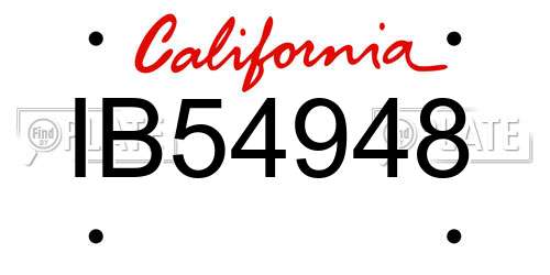 IB54948 California License Plate