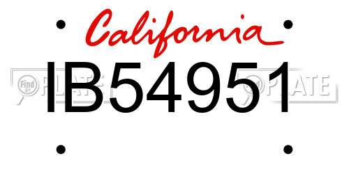 IB54951 California License Plate