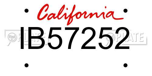 IB57252 California License Plate