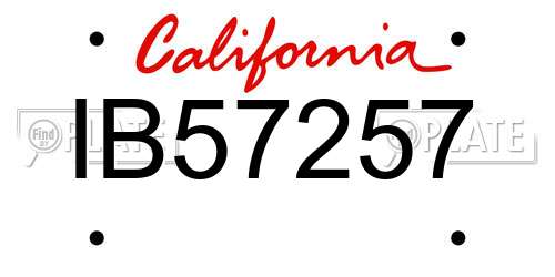 IB57257 California License Plate